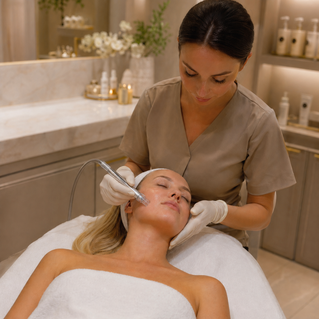 Hydrodermabrasion being down